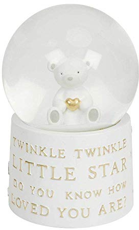 Widdop Bambino Baby Teddy Bear Musical Water Ball Snow Globe Twinkle Little Star Nursery CG1619