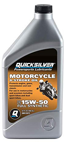 Quicksilver 15W-50 Full Synthetic Motorcycle Oil, 1 Quart