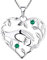 YL Mama Kette 925 Sterling Silber Mai Geburtsstein Grün Zirkonia Mutter halten Kinderhand Anhänger Halskette Geschenke für Mama