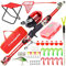 DaddyGoFish Kinder Angelset - Teleskoprute & Rolle Combo mit Klappstuhl, Rutenhalter, Tackle Box, Ködernetz und Tragetasche für Jungen und Mädchen - Rot, 4ft