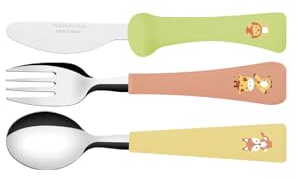 Tramontina - Couverts pour bébé 3 pcs. Inox et plastique. 36 mois
