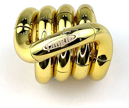 TANGLE Jr Metallic (Gold) - Echtes Fidget Toys Sensorisches Spielzeug - Twisty Fidget Spielzeug Tangle Fidgets für Kinder und Erwachsene - Fidget Spielzeug für Schule - Geschenk für Teenager und
