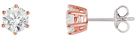 Xenox Herren 925 Sterling Silber Ohrstecker mit Zirkonia in roségoldfarben - KRAPPE - XS7214R