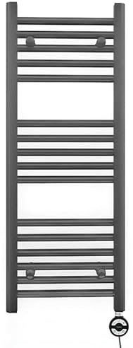 Myhomeware 450mm Wide Anthracite Grey Electric Bathroom Heated Towel Rail Thermostatic Warmer Radiator Precise Control (450 x 900 mm (BTU: 1371))