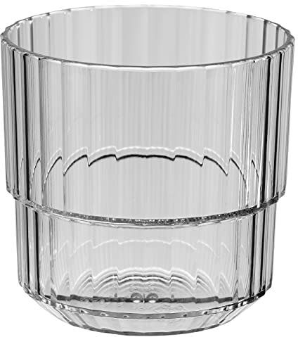 APS 10566 Trinkbecher -LINEA- Hochwertiges Tritan Kunststoff Trinkglas mit 0,22 Liter, BPA frei, stapelbar, bruchfestes Mehrweg-Glas, wiederverwendbar und spülmaschinenfest, 220 ml, french grey
