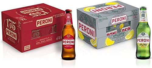 Peroni Birra 175 Anniversario, Cassa Birra con 24 Birre in Bottiglia da 33 cl, 7.92 L, 100% Italiano 4.7% Vol & Chill Lemon Birra al Limone, Cassa Birra con 24 Birre in Bottiglia da 33 cl, 7.92 L