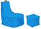 Momiralland Big Gamer Sitzsack mit Lehne Sitzkissen Beanbag BodenKissen Sessel In- & Outdoor geeignet Gaming mit PC Xbox & Playstation (Hellblau)