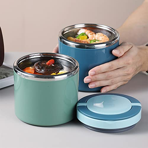 Djioyer Food Flask, 630ml Soup Flask for Hot Food, Stainless Steel Vacuum Insulated Food Jars with Handle for Kids Adult, Leak Proof Soup Container Food Jar for School Office Picnic Travel, Green