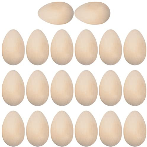 GALPADA Holzei Zum Basteln 20 Stücke Ostereier Holzeier zum Bemalen Osterdeko Nesteier Ostern Eier Basteln Dekoration Dekoeier Holzdeko Kinder Bastelset Holzspielzeug Geschenke Osterkörbchenfüller