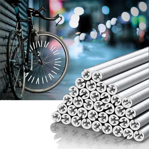 Hsathoac 36 Pcs Spoke Reflectors for Bicycles, 360° Visibility Bike Spoke Reflectors, Bike Wheel Reflector Tube, Bike Spoke Skins, Waterproof Warning Spoke Lights Covers for Night Cycling Riding