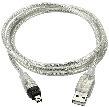 NFHK Câble adaptateur USB mâle vers Firewire IEEE 1394 4 broches mâle iLink pour DCR-TRV75E DV 1 m câble USB Firewire