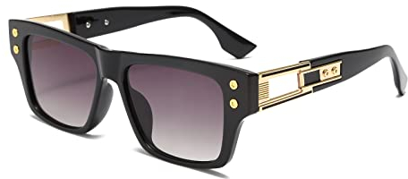 Long Keeper Retro Square Sunglasses for Men Women Classic Designer Oversized Sunglasses Wide Frame Pilot Square Vintage Sun Glasses UV400 Protection