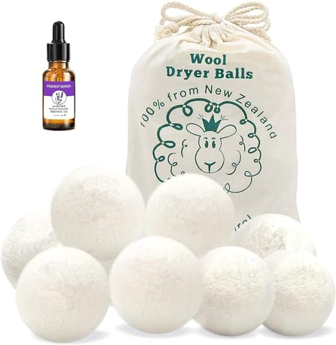 HEYLOURB Pelotas para secadora,Pelotas secadoras de lana XXL naturales y reutilizables,100% lana de oveja de Nueva Zelanda,Reducen el tiempo de secado,Función suavizante, Violeta