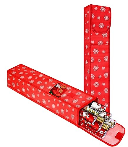 2-Packung Aufbewahrungstasche für Geschenkpapier, Haltbares Oxford-Gewebe Geschenkpapier Organizer mit Vordertasche für Papier, Tags, Bögen.74 * 14 * 13cm