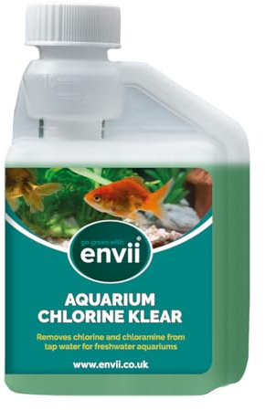 Envii Aquarium Chlorine Klear – Anticloro Acuario – Acondicionador de Agua Acuario – Trata 2500L (250ml)