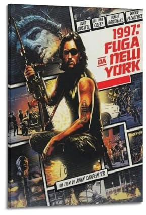 karn Escape From New York Poster, Wandkunst, Leinwand, Poster, Raumdekor, ästhetisches Poster, Druck, Dekoration, Poster, 60 x 90 cm, Rahmenstil