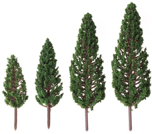 Cabilock 8St grüne Wohndekoration Miniaturbäume zum Basteln Eisenbahnlandschaft Plastikbäume Modelllandschaftsbaum Artificial Tree plastikbaum Sandkasten Anlage Moos schmücken Lieferungen