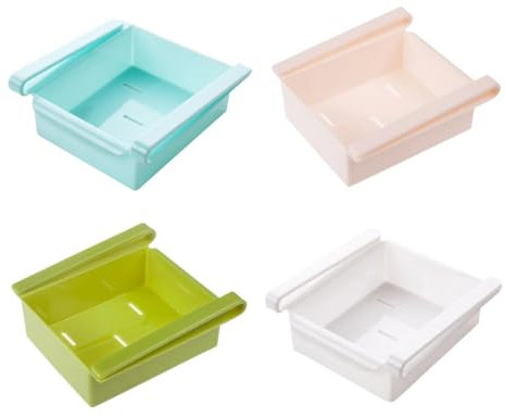 LIFKOME 4 Stück Behälter zum Organisieren Mini+Kühlschrank Mini-Kühlschrank Schublade Organizer für Kühlschrankregale Platzsparender Schiebekühlschrank Delikatessen Lebensmittel Kommode