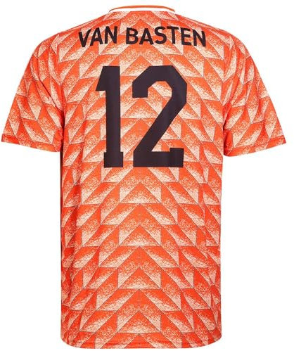Kingdo Camiseta de fútbol Eurocopa 88 de Basten - Selección Holandesa - Naranja - Niño y Adulto - Talla 140