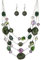 FULU AUTUMN Chunky Statement Kette Damen Mehrreihige Perlenkette und Ohrringe Modeschmuck Set für Frauen Mama Frau Oma Muttertags Geschenk(2-Army Green)