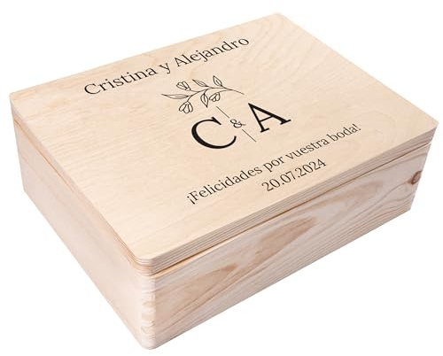 Creative Deco Personalised Wedding Gift | Any Text Gifts for Bride and Groom | Unique Wish Custom Gift Box also for Anniversaries | Customised Wooden Storage Box | Keepsake/Decoration