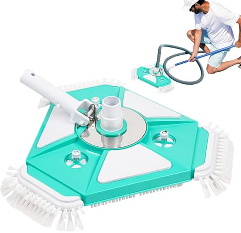 Poolstaubsauger, robuster Poolsauger mit beschwerter Saugleistung | 360 Grad drehbarer Pool, Poolstaubsauger, 360° drehbare Poolstaubsaugerbürste mit 3 Bürsten