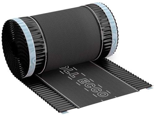 KAUFDACH® ROLL ECCO Firstband 5lfm Firstrolle Dachfirst Gratrolle Dachfirst RAL9005 (Schwarz) (Firstband - Breite 390 mm)