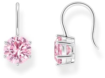 Thomas Sabo Ohrhänger mit großem, pinkfarbenem Zirkonia 925 Sterlingsilber H2287-051-9