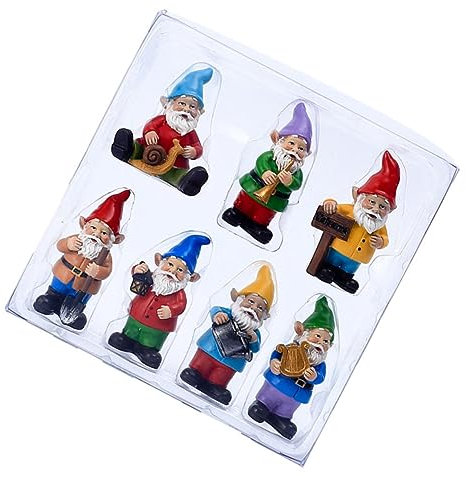 BCOATH Handgefertigtes Zwergen-Set Aus Kunstharz 7-teilig Weihnachtsdekoration Für Zuhause