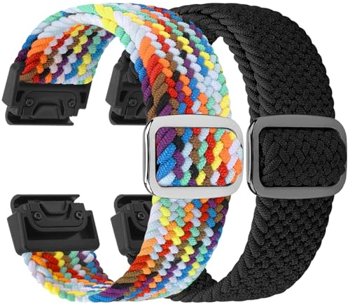 TumCez 22mm Armband Kompatibel mit Garmin Fenix 8 Fenix E 47mm/Fenix 7/Fenix 7 Pro/Fenix 6/6 Pro/Fenix 5/5 Plus Armband, Geflochtenes Ersatzarmband für Garmin Instinct 2/Epix Gen 2/Approach S62/S60