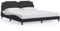 vidaXL Super King Faux Leather Bed Frame with LED Lights - 180x200 cm Black, Plywood Slats, Elegant Wave Design, Bedroom Furniture