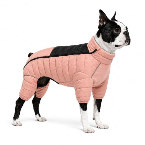 Hundemantel, warme Hundejacke, 4 Beine bedeckt, wasserdicht, Winddicht, reflektierende, warme Hundeweste, Hundeschneejacke für kleine, mittlere und große Hunde.Lotus pink XL
