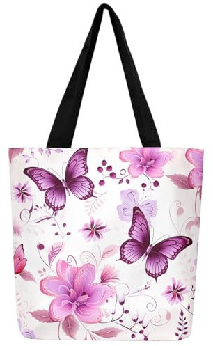 fifbird Borsa per la spesa estiva Hawaii Beach Bag Surf Shopping Bag, Rosa/Bianco, Taglia unica