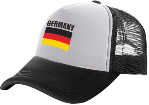 Deutschland Trucker Cap - Coole Baseballkappe Mit Länderflagge Für Herren, Sommermütze, Unisex-Mesh-Netzkappen Für Den Außenbereich, Verstellbarer Patriotischer Sonnenhut Im Hip-Hop-Streetstyle