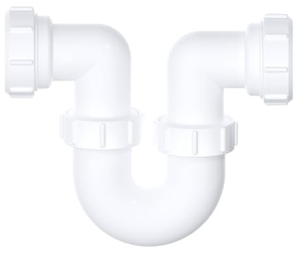 PlumbEZ Easy Flow Running Swivel P Trap 40mm (1.1/2') Sink Waste Pipe Trap, BS EN 274-1:2002 Compliant, EPDM Sealing Washer and 75mm Seal, Basin Trap, Ideal for Effective Kitchen Sink Trap Solution