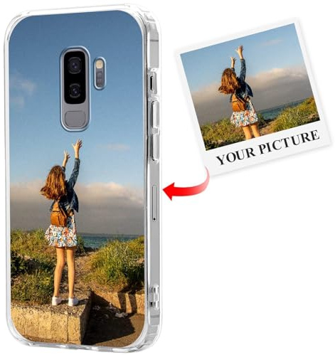 Xylota Personalisierte Handyhülle für Samsung Galaxy S9 Plus 6,2'', Personalisiert Hülle mit Selbst Gestalten Bild Foto Schutzhülle, Individuelle Design Stoßfest Case für Samsung S9 Plus,transparent