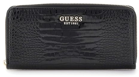 GUESS Women Laurel SLG Large Zip Around Wallet, Schwarz