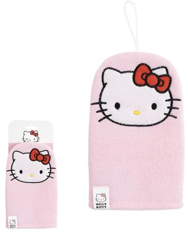 CERDÁ LIFE'S LITTLE MOMENTS Hello Kitty Waschhandschuh – weich und peelend | lustige Pflege für die Haut