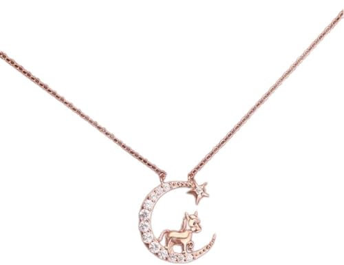 Collier Animal Chinois du Zodiaque, étoile Traditionnelle du Zodiaque Animal Diamond et Pendentif de Lune, Joli Cadeau d'anniversaire de Bijoux Brillant pour Les Femmes et Les Enfants ui