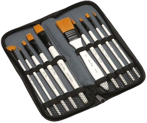 Set di pennelli per pittori, Set Pennelli Pittura Acrilica, 10 Pezzi Pennelli per Dipingere,Pennelli Acquerello Professionali,Nylon Pennelli per Dipingere Bambini con Spatola