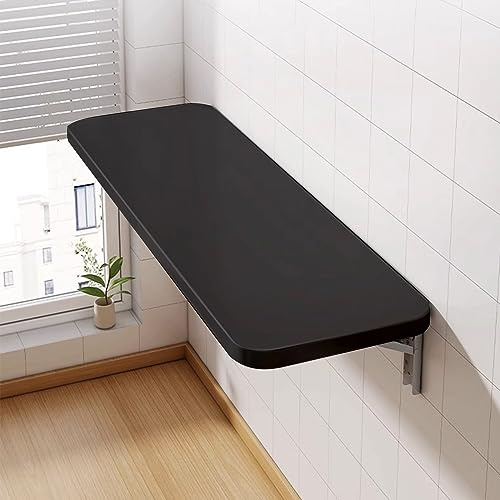 Klappbarer Wandtisch, Küchentisch, Esstisch, für Haus, Küche, schwimmender Computertisch, aus MDF (80 x 50 x 1,6 cm, schwarz)