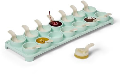 Rabbit Jelly Shots Edible Cocktail Maker, Silicone Jello Shot Mold with Reusable Spoons, Includes Cocktail Recipes, Makes 14 Boozy Jelly Shots, 14.5 x 1.5 x 5.3 Inch