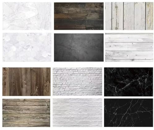 Food Photography Backdrops Paper 6 Pack Flat Lay 22x34Inch/ 56x86cm Double Sided Photo Background Rolls Marble Wood for Product Jewelry Tabletop Prop Pictures