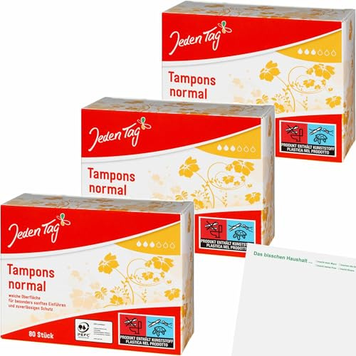 usy Bundle für Jeden Tag Tampons Normal 3er Pack (3x80Stk Packung) + usy Block