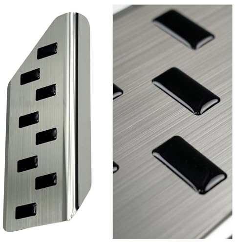 CHROMEMASTER | Repose-pied Conducteur en Acier Inoxydable – Plaque Antidérapante, Sans Perçage, Compatible avec Peugeot 208 5D Hayon 2019+ ; Accessoire auto : Plaque Talon de Protection & Décorative