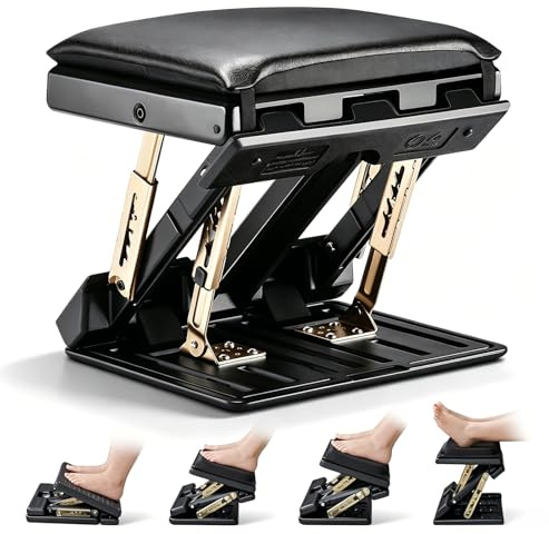 Repose Pied Bureau, Repose Pieds hat 4 Verstellbare Höhen und 4 Verstellbare Neigungswinkel, Soulage Les Douleurs Aux Jambes, Aux Genoux et Au Dos, Ergonomique pour Bureau Maison Voyage