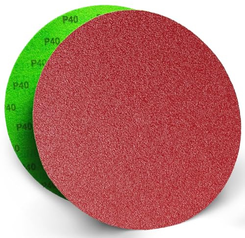25 Pièces Disques de Ponçage 300 mm Grain 40/60/80/120/180, Auto-Agrippants | Non Perforés Disques Abrasifs pour Ponceuses à Disque, Ponçage et Polissage