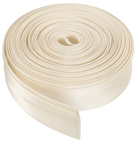 QUARKZMAN Doppelt Gefaltetes Schrägband Beige 4/5 Zoll x 5,5 Yards | Zum Nähen Satin Vorgefaltetes Kontinuierliches Einfassband Zum Säumen Quilten Säumen Binden DIY Basteln