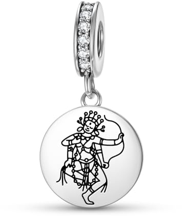 Buddhistische Götter Kurukulla Spirituelles Totem-Symbol, baumelnder Charm-Perle, 925er Sterlingsilber, kompatibel mit Pandora-Charm-Armbändern