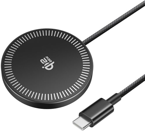 Mag-Safe Ladegerät Qi2 25W, JSAUX Wireless Charger Induktive Ladestation | für MagSafe Ladegerät iPhone 17e/17 Air Pro Max/iPhone 16/15/14/13/12 Serie, AirPods 3/2, Kabelloses Ladegerät